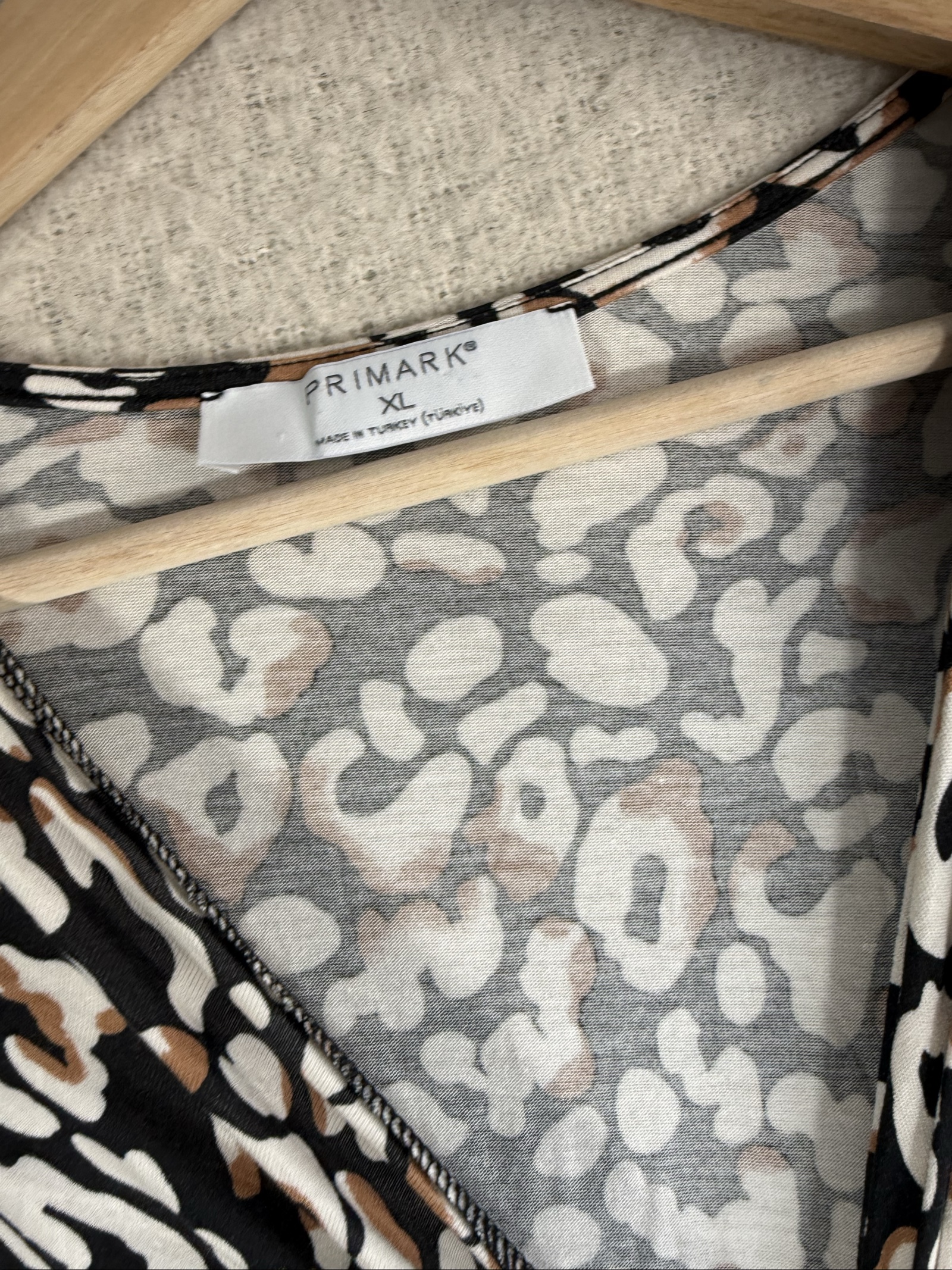 Primark Black, White & Brown Leopard Print Midi Dress XL Trendy Stylish image 2