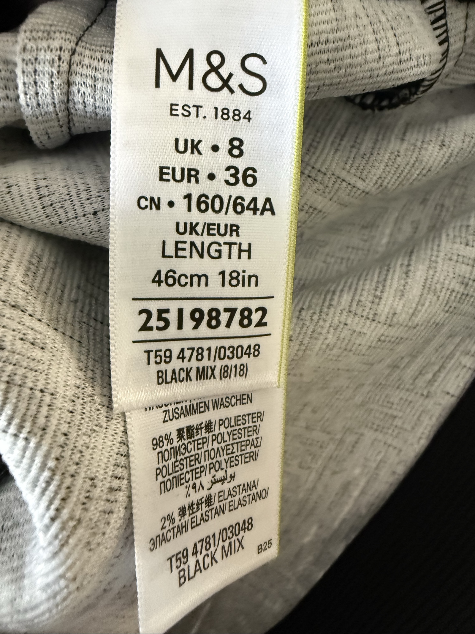 M&S Black & White Patterned A-Line Skirt UK 8 Classic Stylish Design image 5