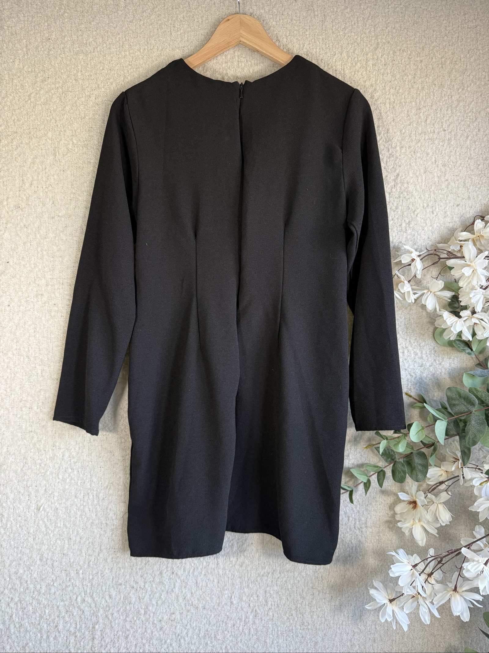 ASOS Design Black Long Sleeve Dress UK 12 Chic Elegant Stylish Evening image 4