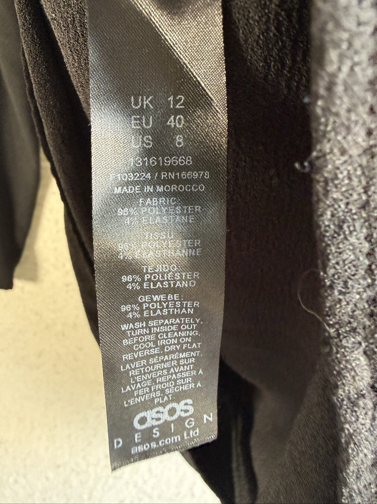ASOS Design Black Long Sleeve Dress UK 12 Chic Elegant Stylish Evening image 6