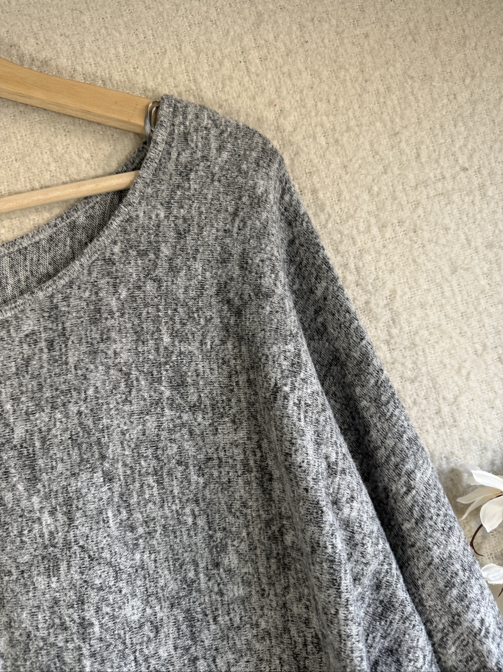 Apricot Grey Soft Knit Long Sleeve Top UK 10 Comfortable Casual Sweater image 2