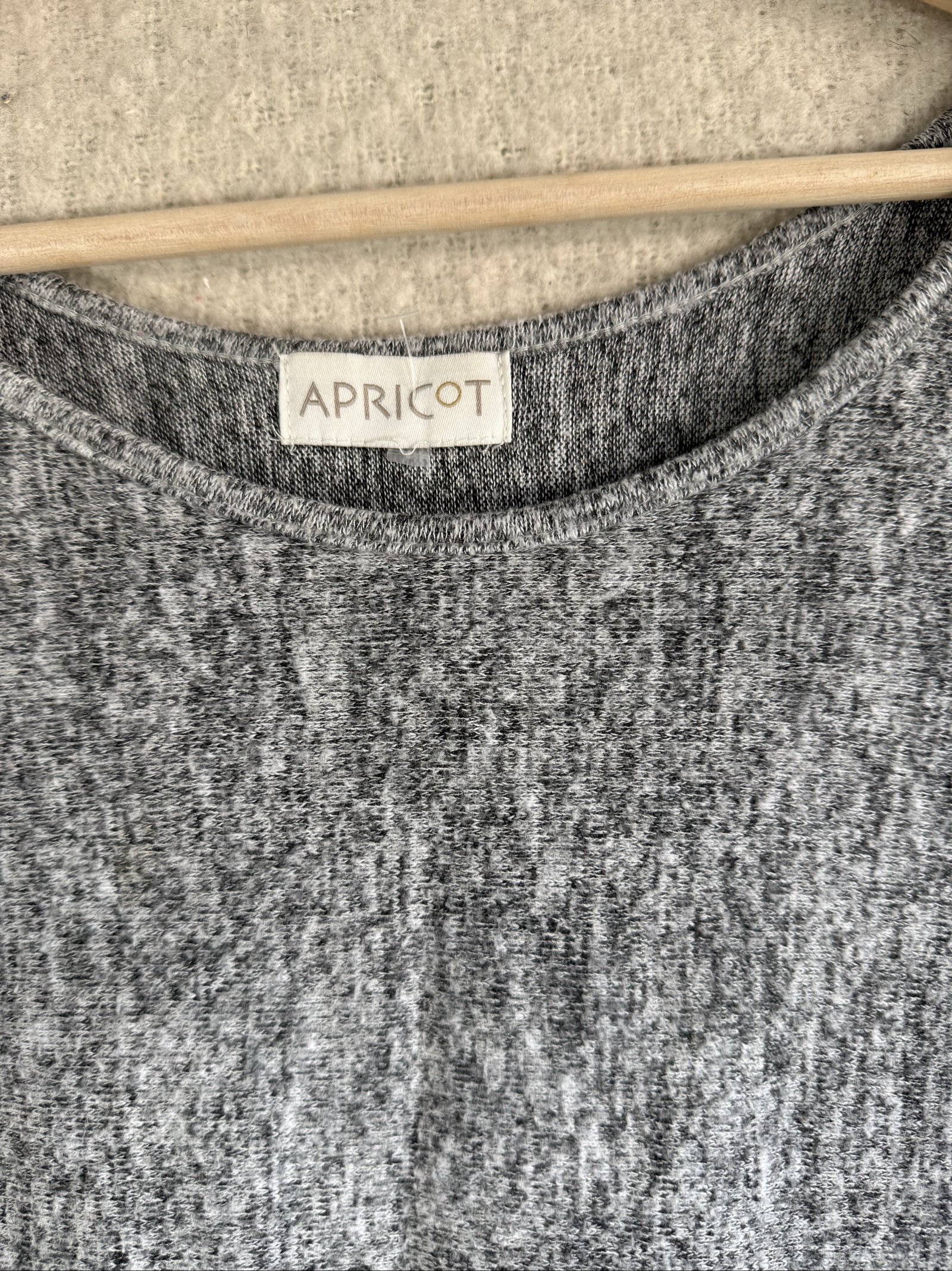 Apricot Grey Soft Knit Long Sleeve Top UK 10 Comfortable Casual Sweater image 3