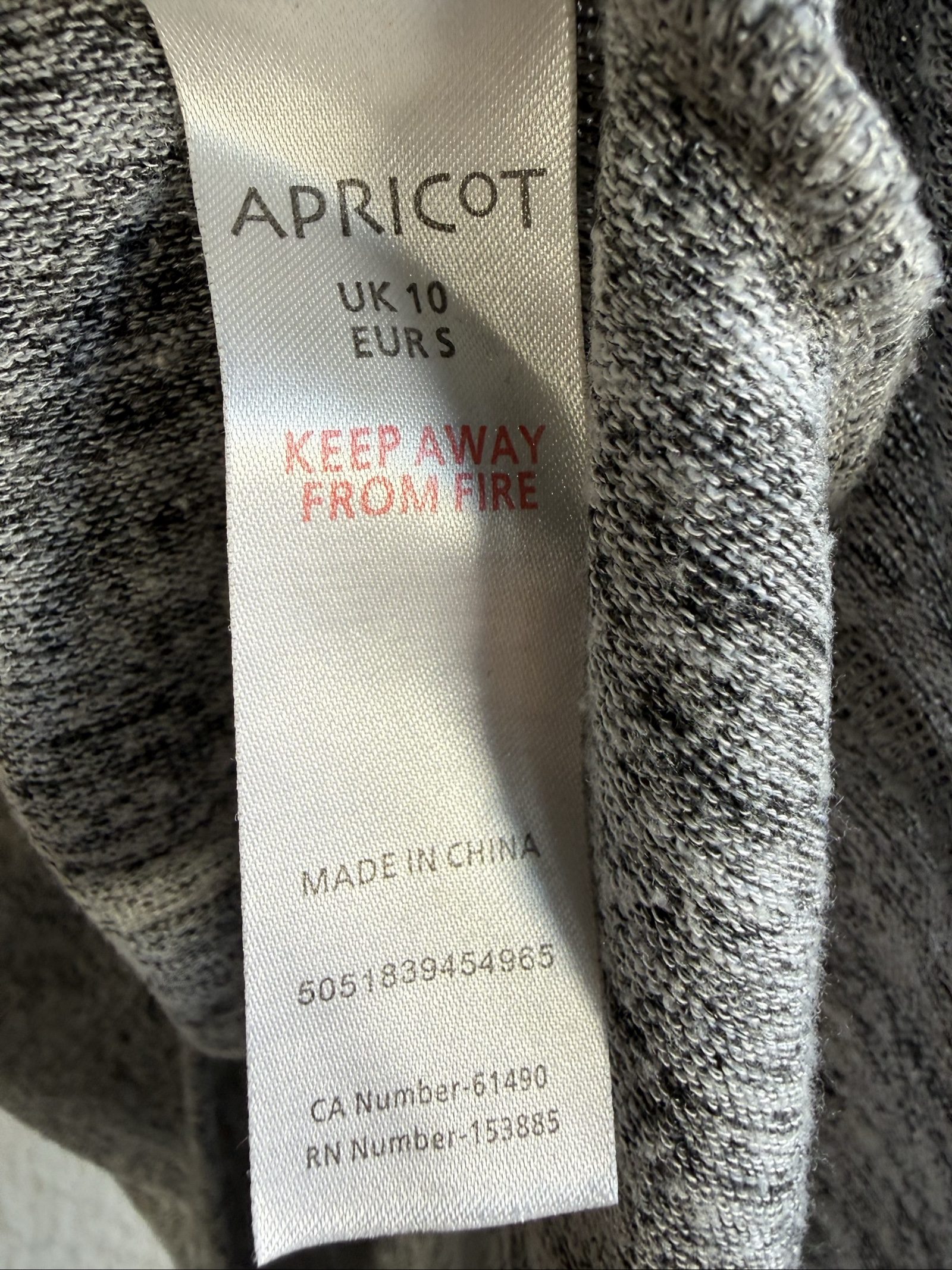 Apricot Grey Soft Knit Long Sleeve Top UK 10 Comfortable Casual Sweater image 5