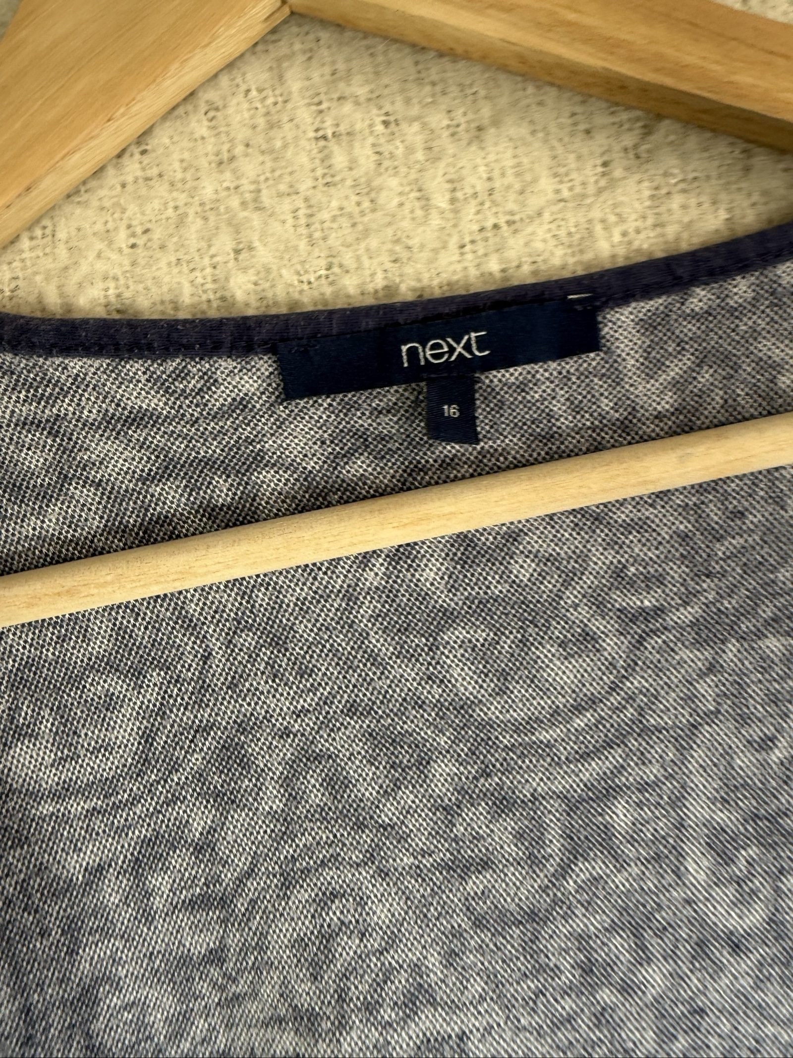 Next Navy & White Patterned Open Front Cardigan UK 16 Stylish Casual Knit image 2