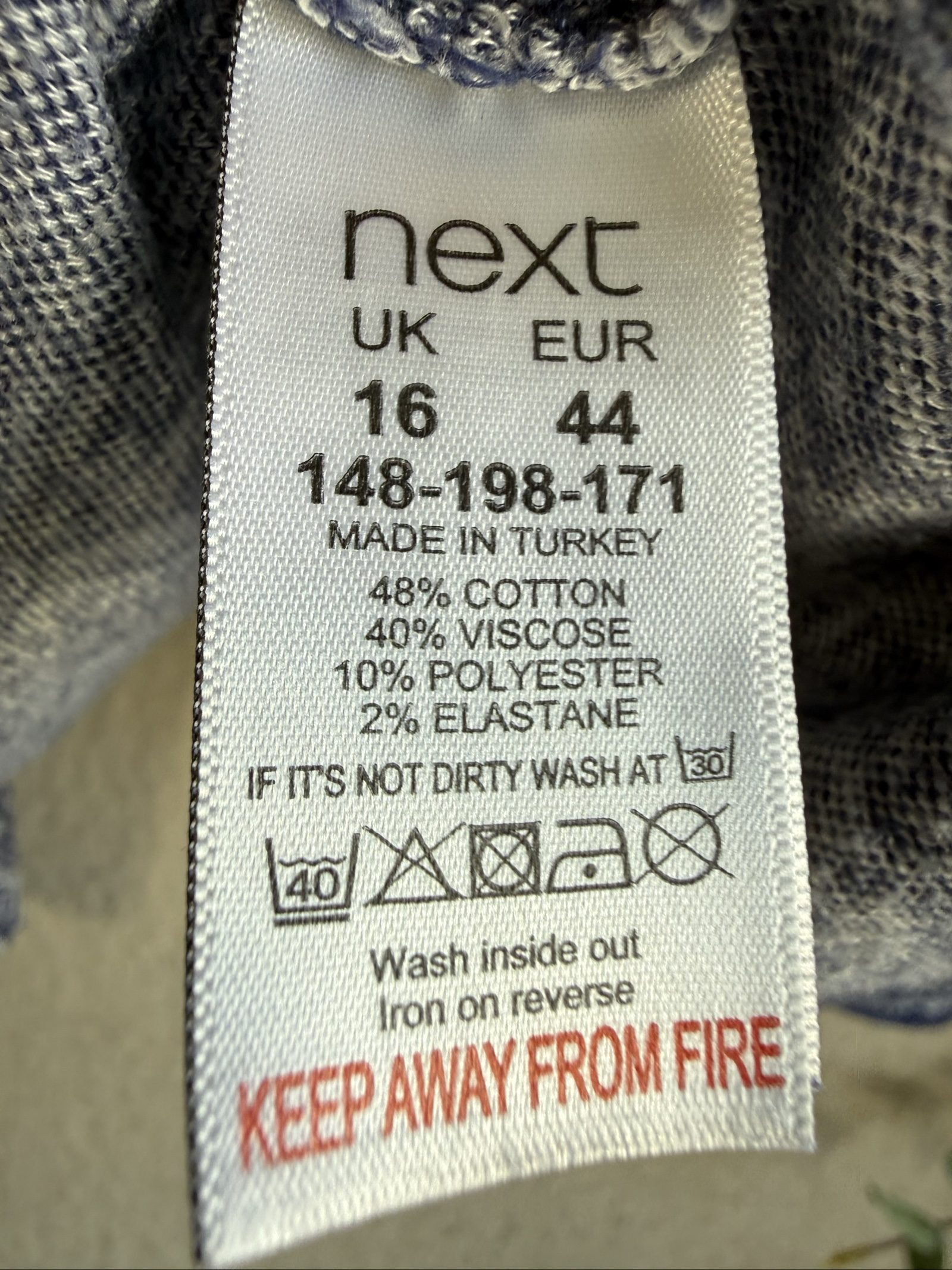 Next Navy & White Patterned Open Front Cardigan UK 16 Stylish Casual Knit image 5