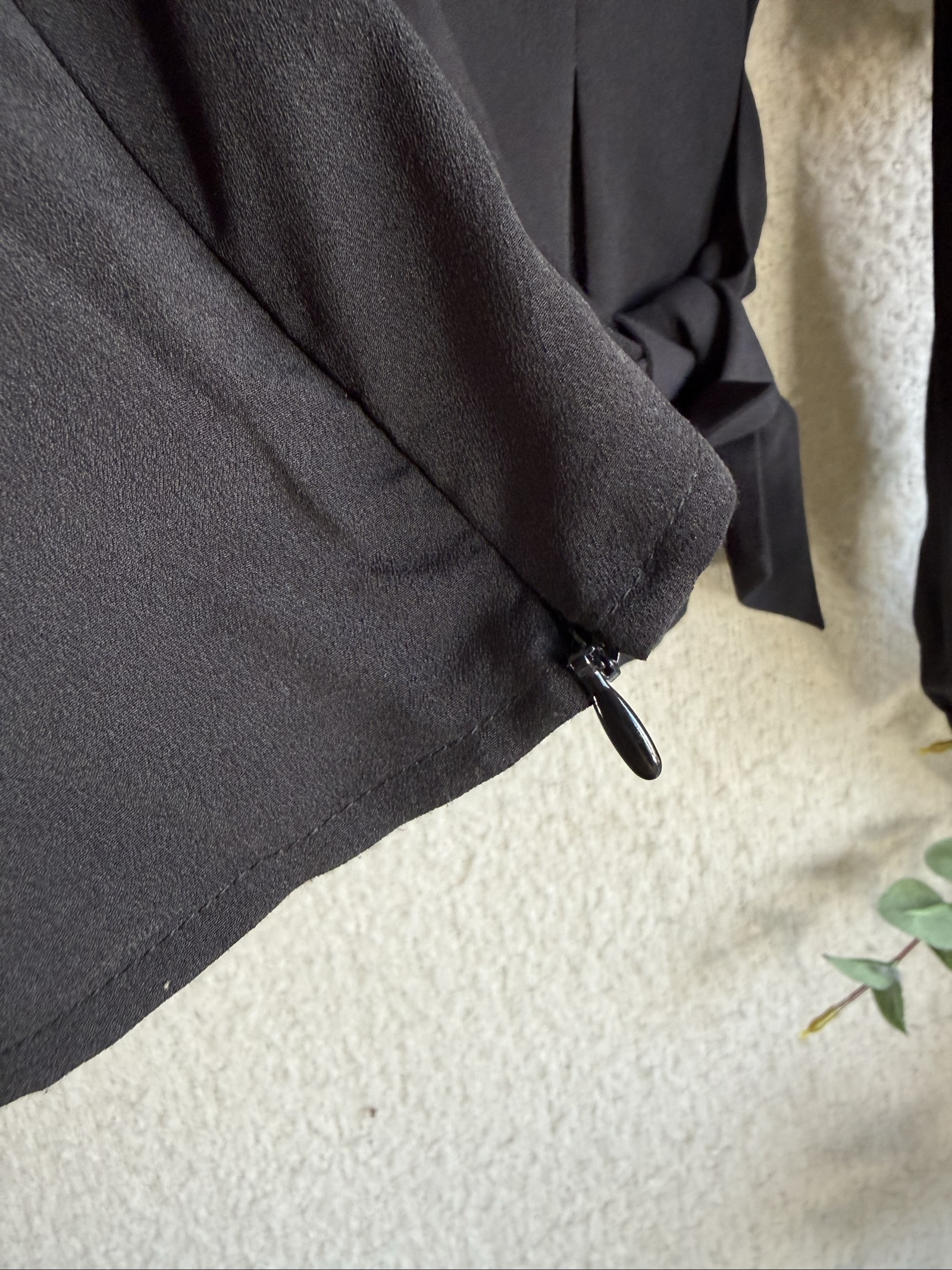 French Connection Black Wrap Front Blouse Long Sleeve Tie Detail UK 8 XS image 6