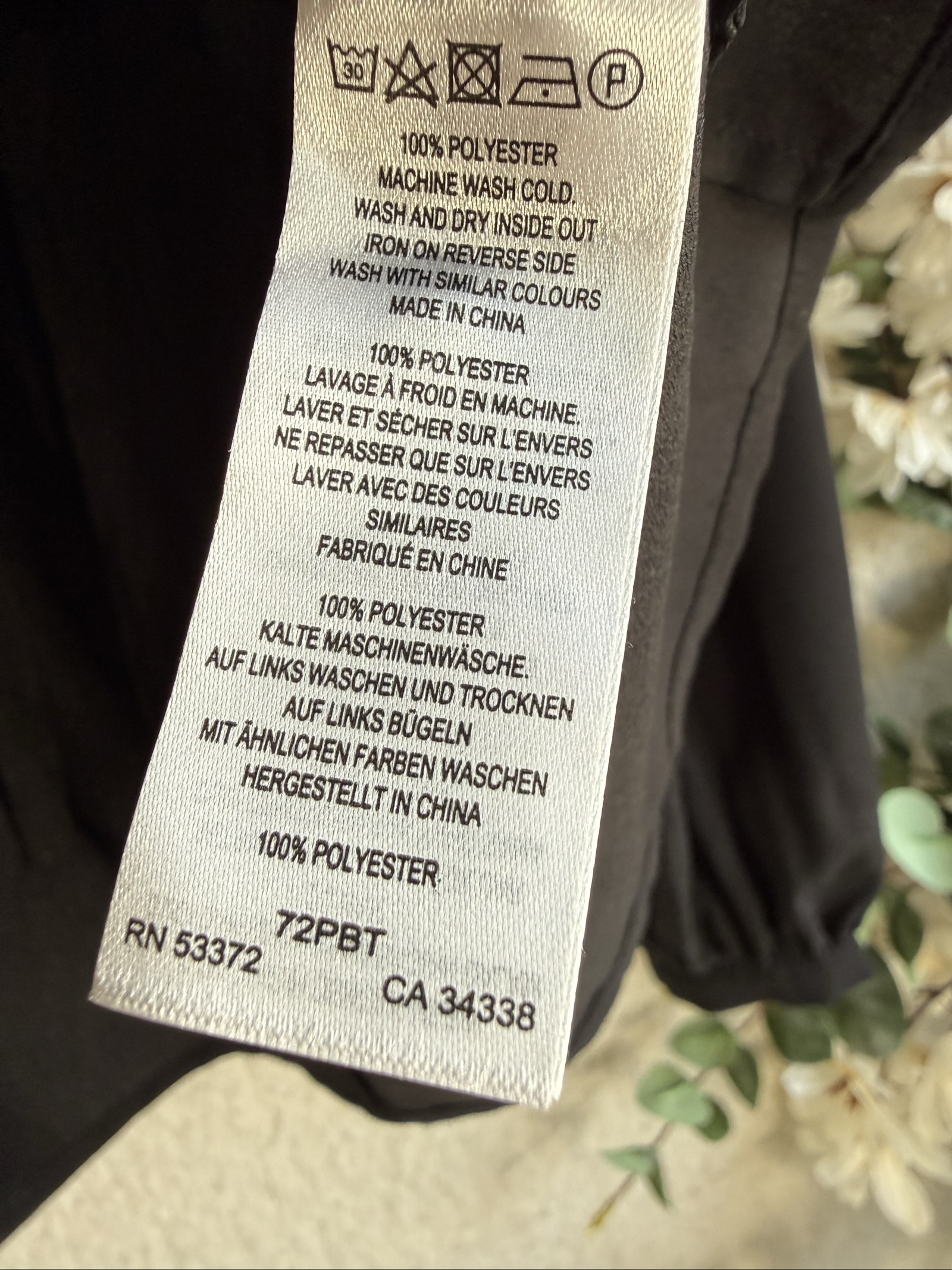 French Connection Black Wrap Front Blouse Long Sleeve Tie Detail UK 8 XS image 7