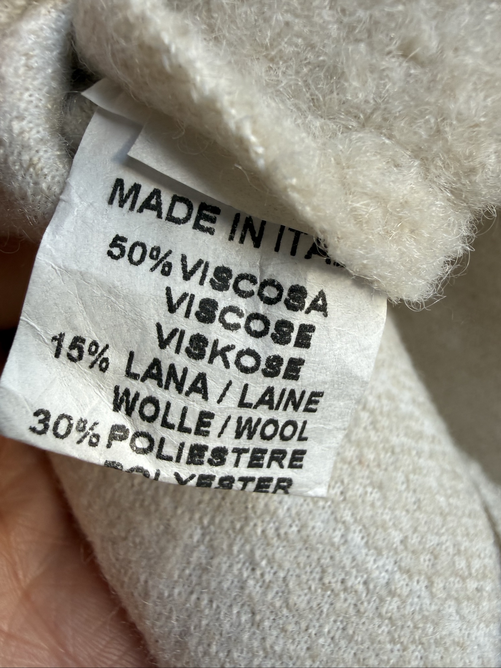 Cream Wool Blend Overshirt Jacket Size UK 8 Button Front Casual Chic image 5