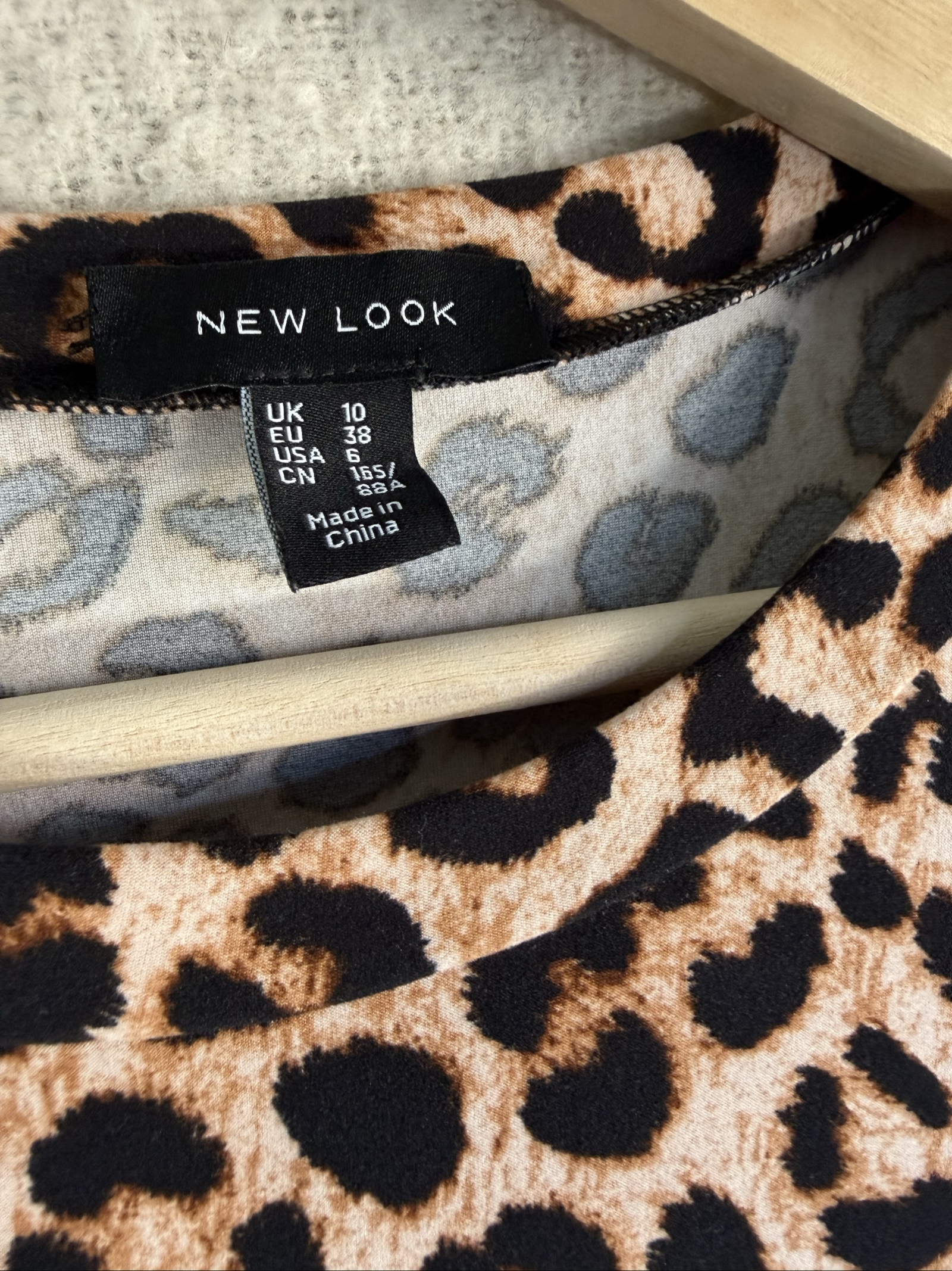 New Look Leopard Print Long Sleeve Dress UK 10 Casual Animal Print Chic image 3