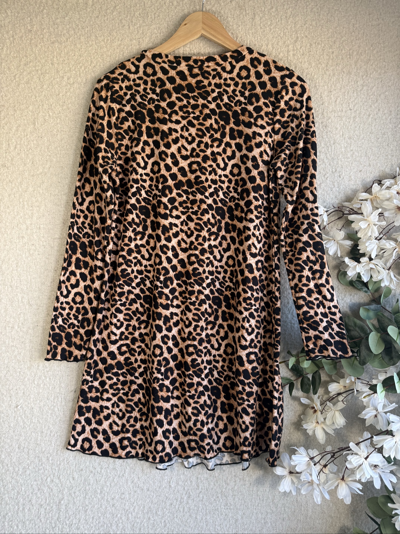 New Look Leopard Print Long Sleeve Dress UK 10 Casual Animal Print Chic image 4