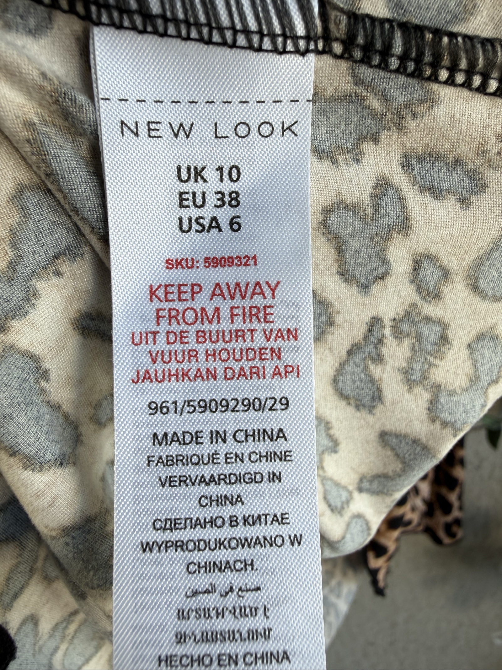 New Look Leopard Print Long Sleeve Dress UK 10 Casual Animal Print Chic image 5