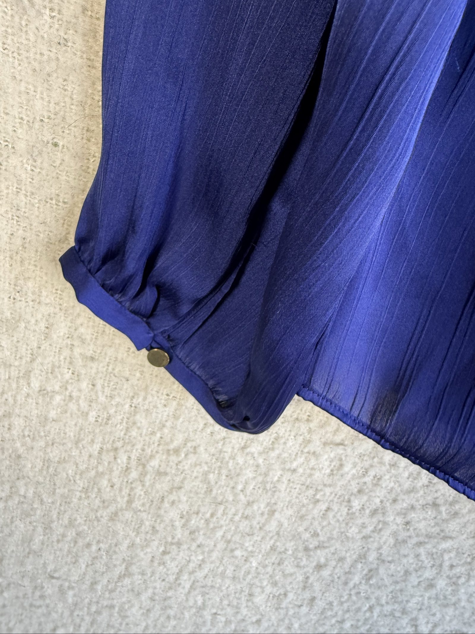 M&S Classic Indigo Blue Long Sleeve Blouse UK 14 Stylish Casual Wear image 5