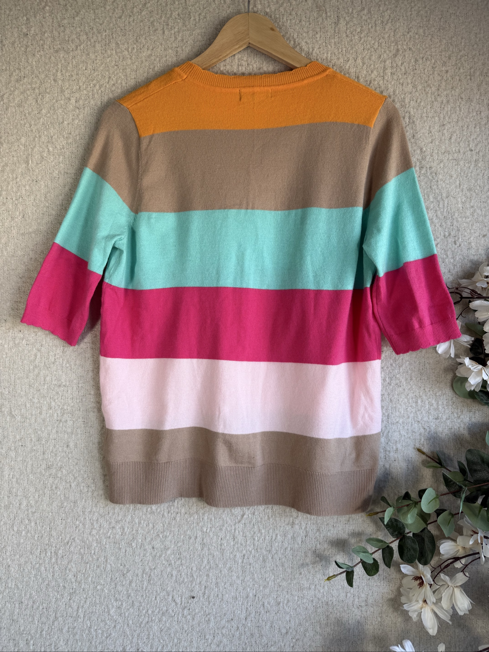 First Avenue Multi Colour Block Knit Top Small Stylish Striped Jumper image 4