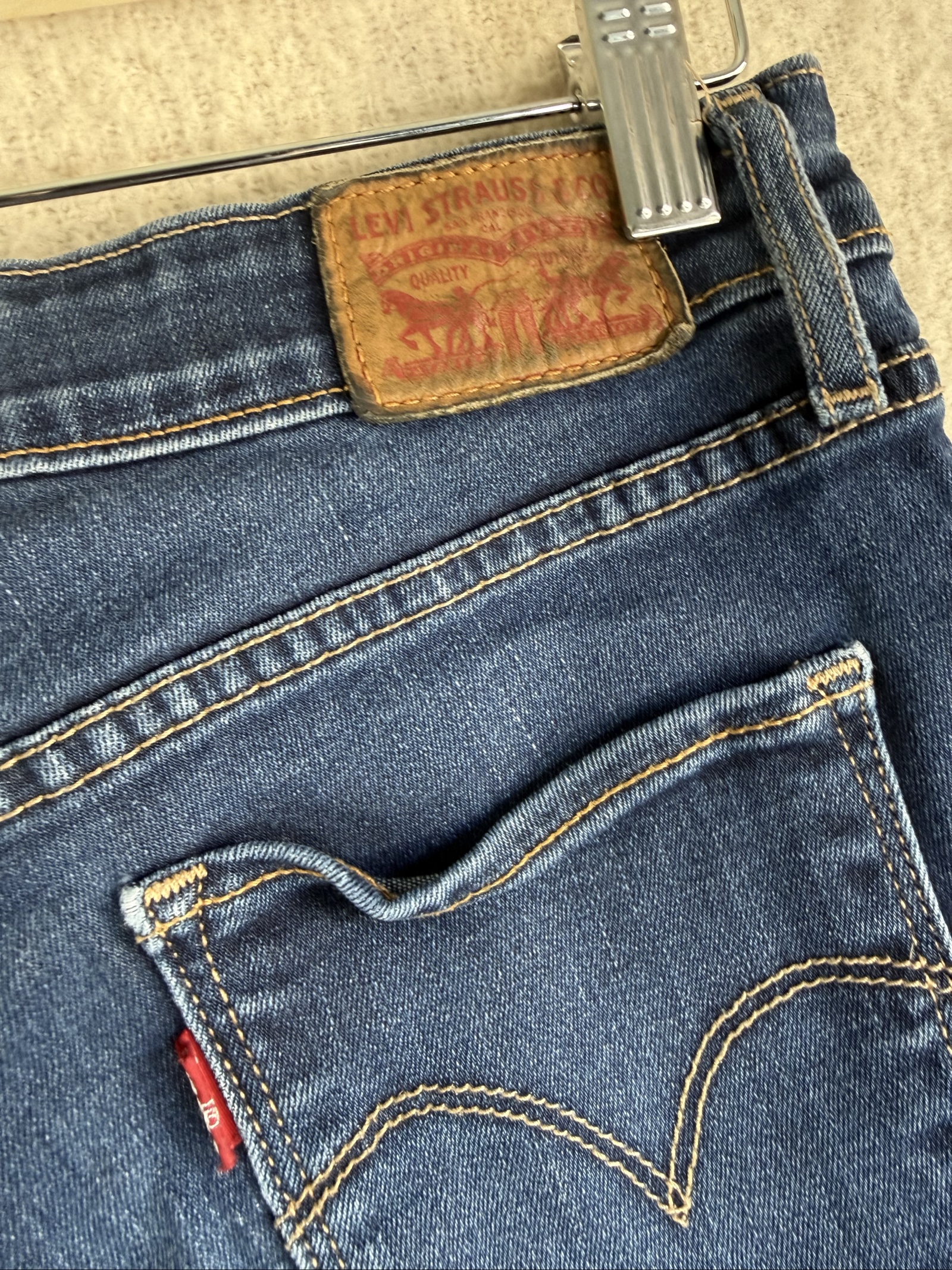 Levi's Blue Denim 711 Skinny Jeans UK 28 Slim Fit Classic Style image 5