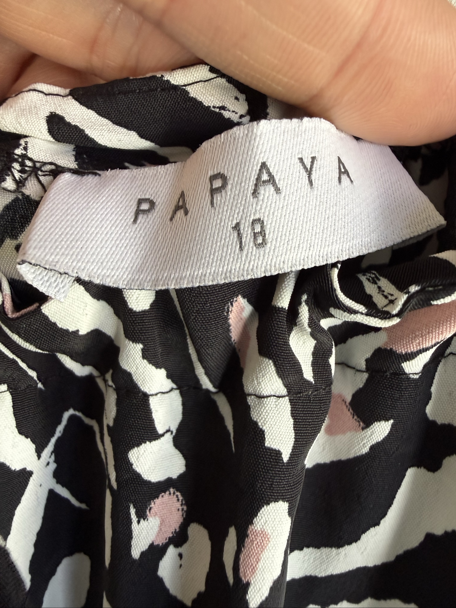 Papaya Black & White Animal Print Midi Dress UK 18 Soft Lightweight image 3