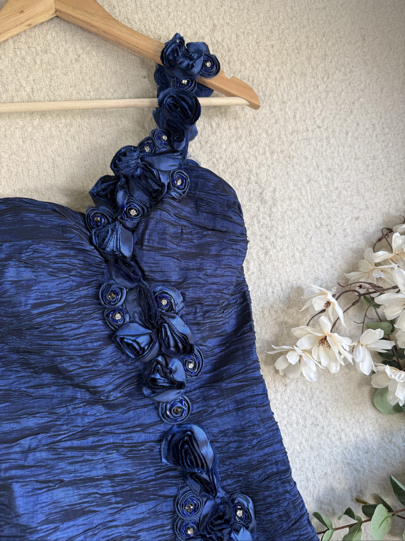 Quiz Navy One Shoulder Embellished Mini Dress UK 12 Elegant Party image 2