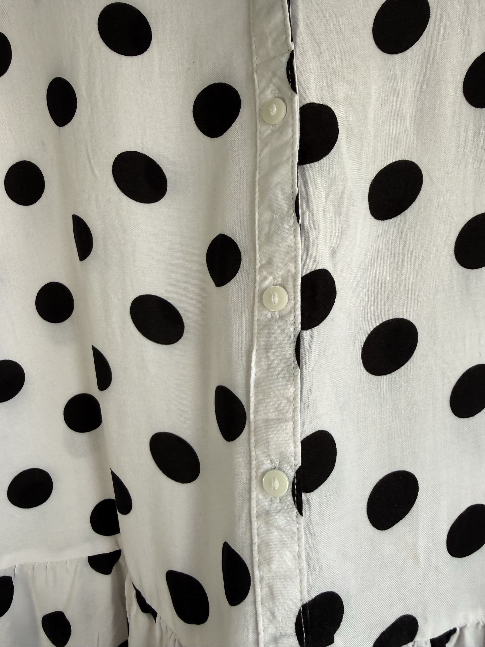 Papaya Black & White Polka Dot Button Front Peplum Blouse UK 20 image 4