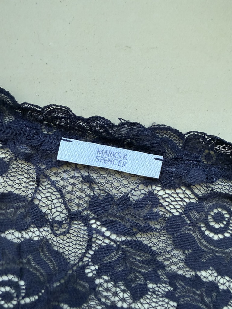 Marks & Spencer Black Lace three quarter Sleeve Top UK 14 image 4