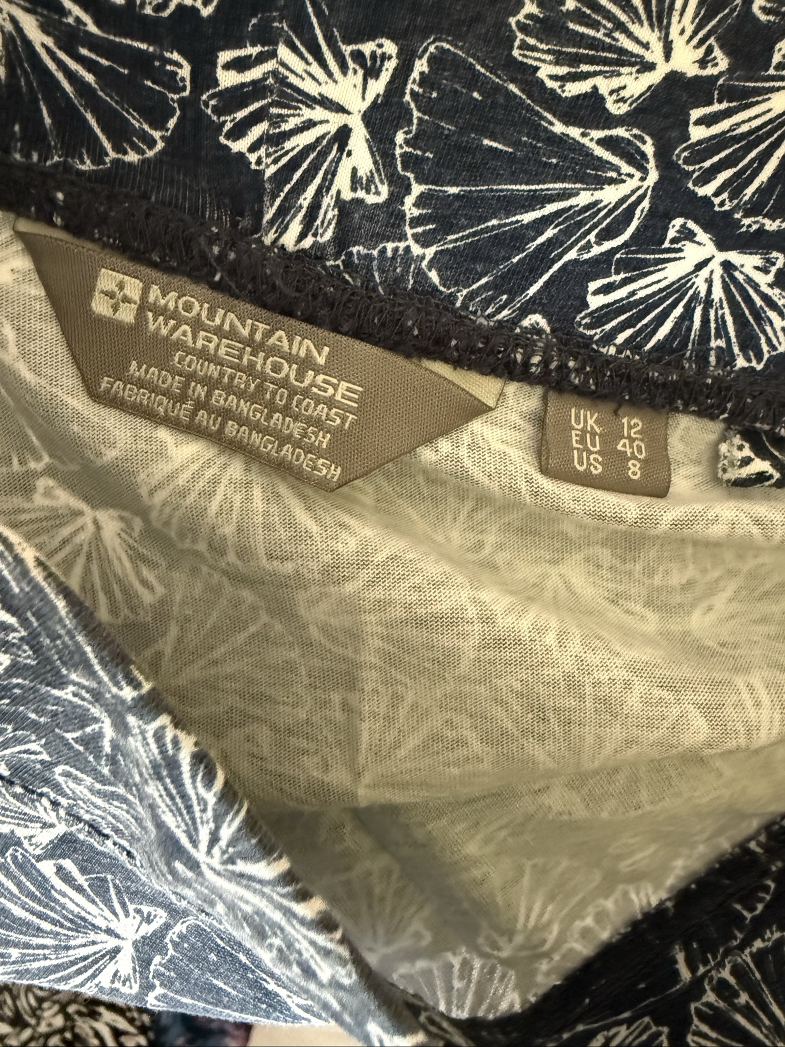 Mountain Warehouse Navy & White Printed A-Line Skirt UK 12 Casual Summer image 3
