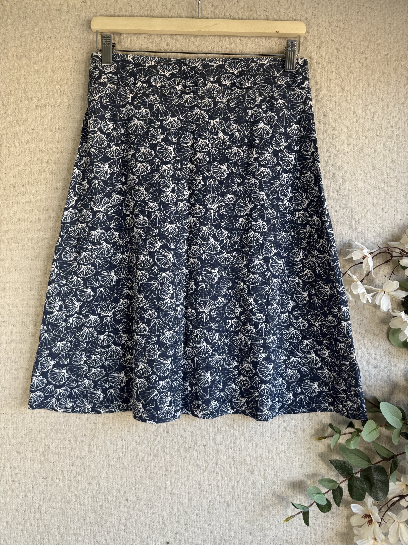 Mountain Warehouse Navy & White Printed A-Line Skirt UK 12 Casual Summer image 4