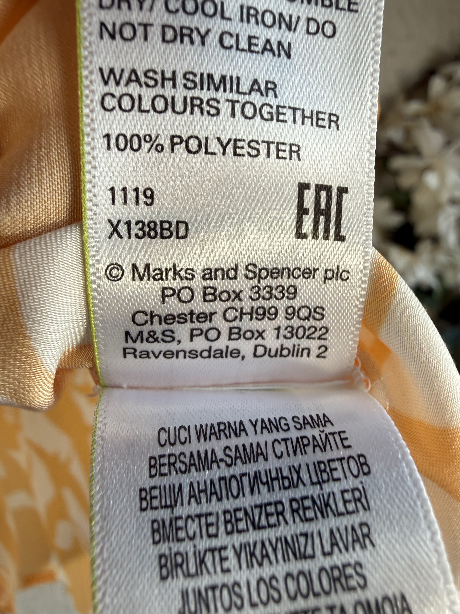 M&S Orange & White Sleeveless Tie Neck Blouse UK 8 Stylish Summer Top image 6