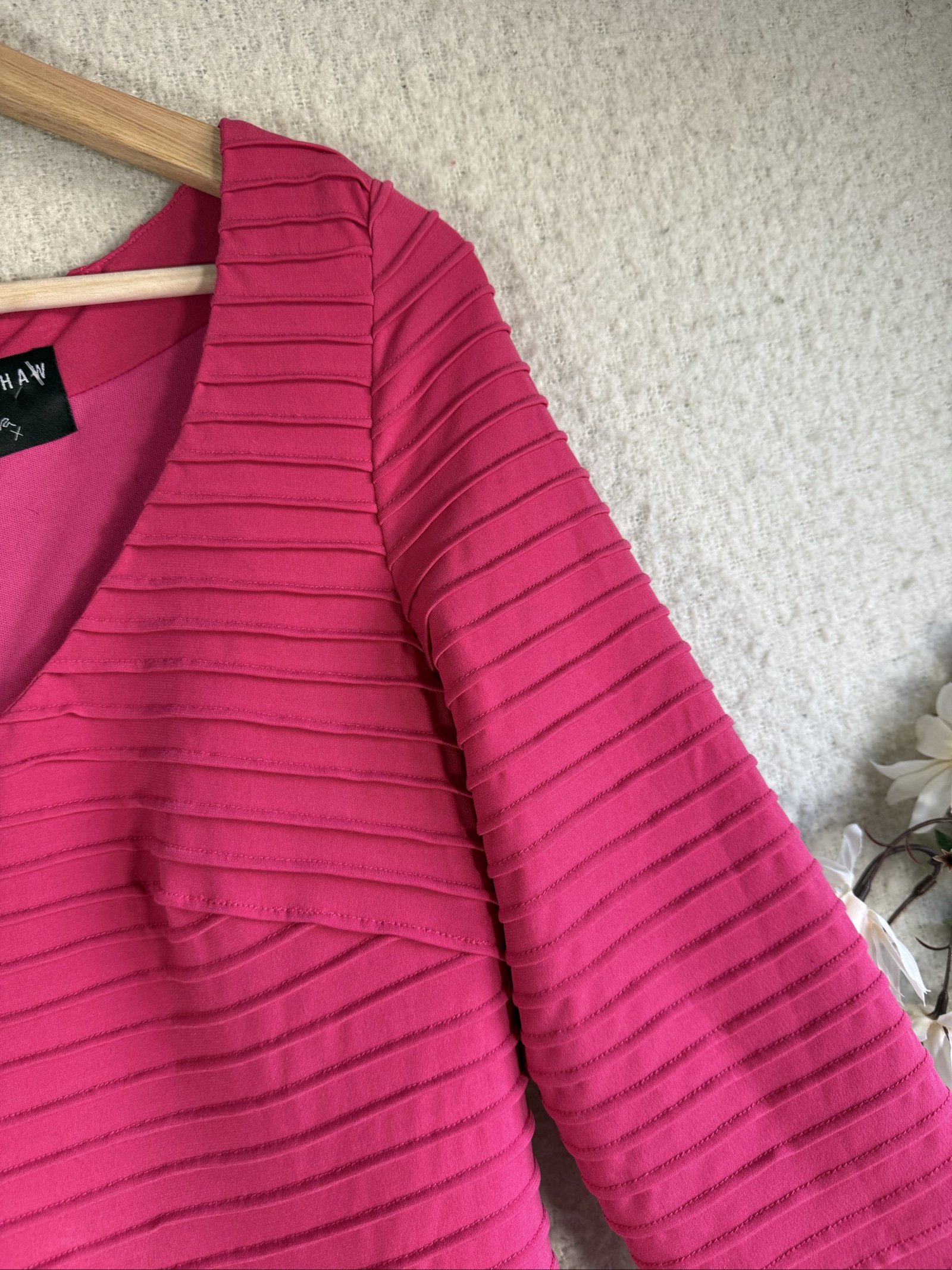 Bernshaw Pink Ribbed Jersey Dress UK 12 Elegant Work Occasion Dress image 2