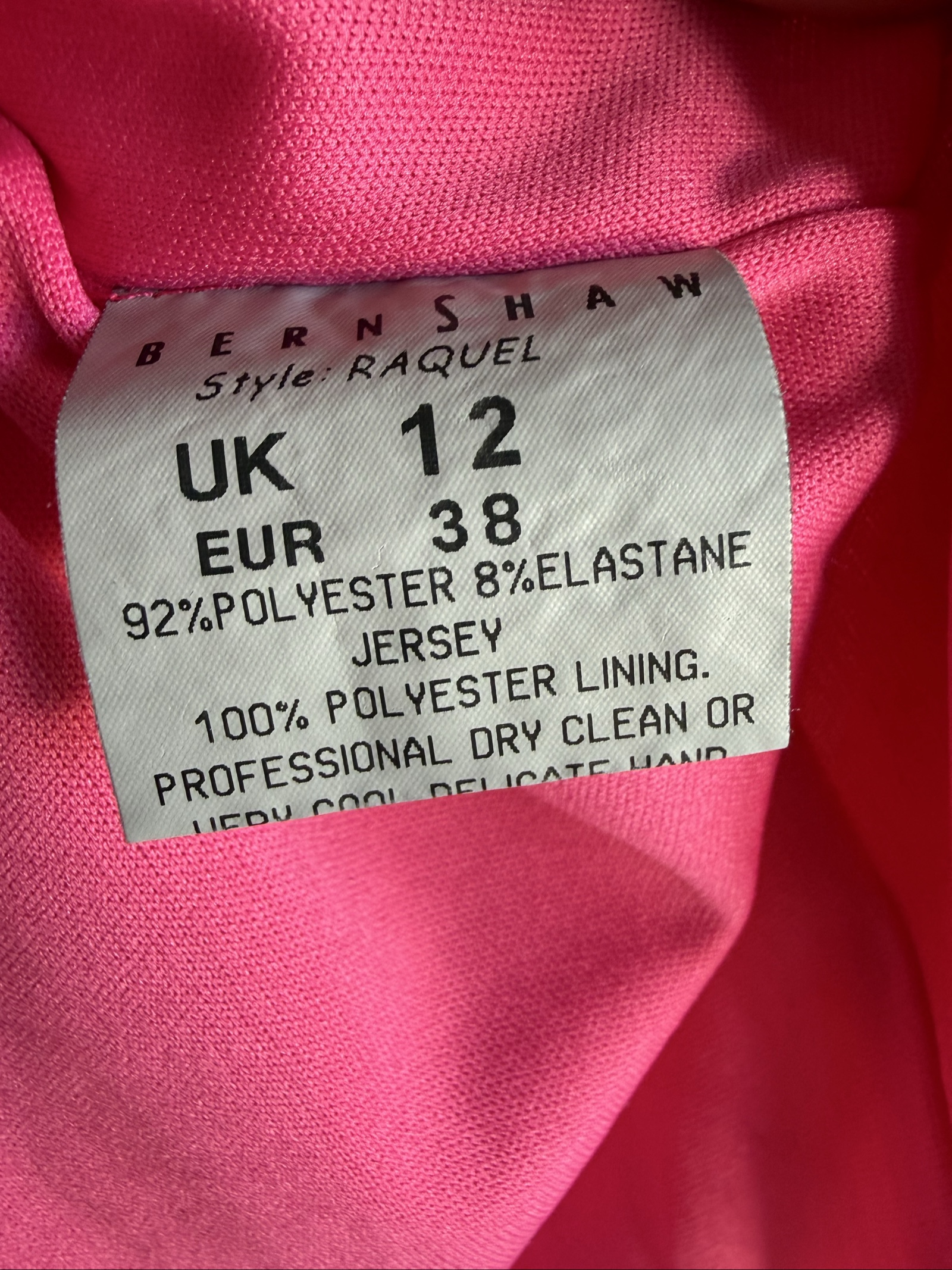 Bernshaw Pink Ribbed Jersey Dress UK 12 Elegant Work Occasion Dress image 5
