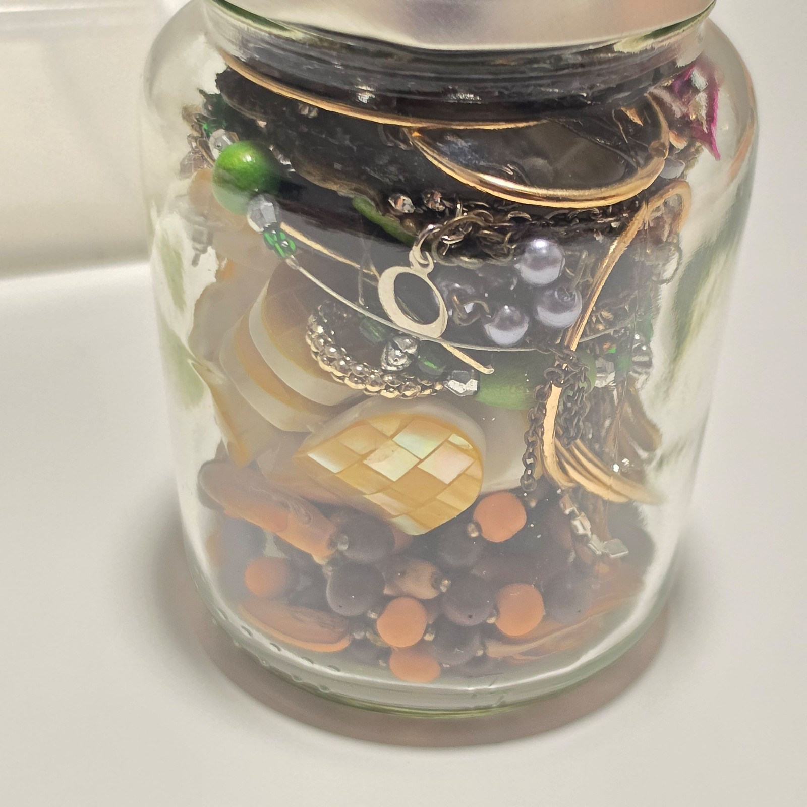 Mixed Multi Colour Jewelry Collection in Jar - unchecked and untested