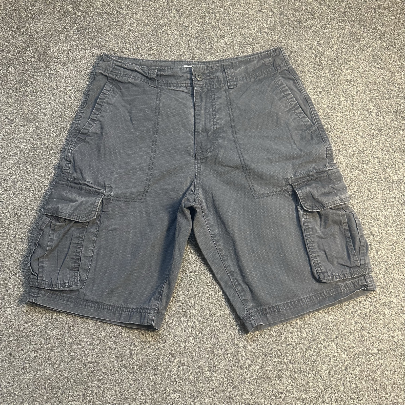 Men's Dark Grey Cargo Shorts Multi Pocket Cotton Summer
