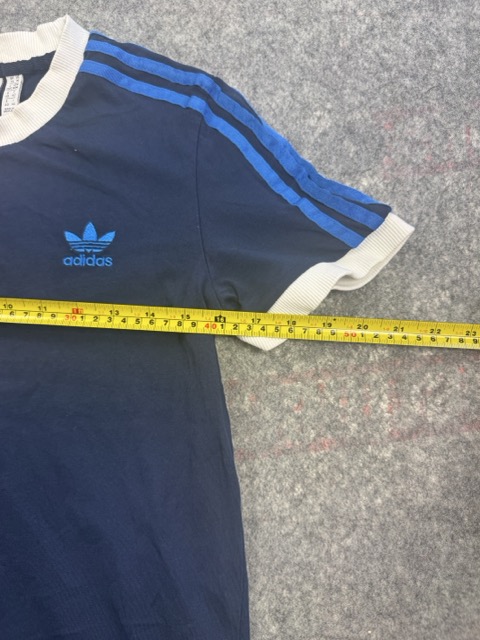 Adidas Navy & Blue Trefoil Ringer T-Shirt UK 14 / M Contrast Rib image 4