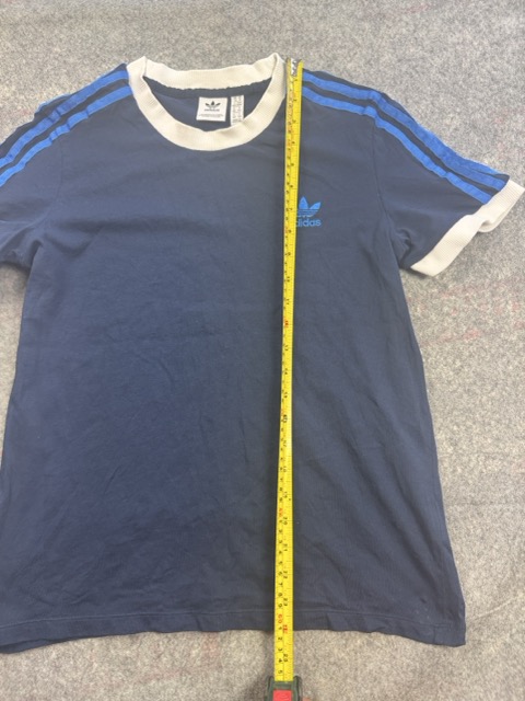 Adidas Navy & Blue Trefoil Ringer T-Shirt UK 14 / M Contrast Rib image 5