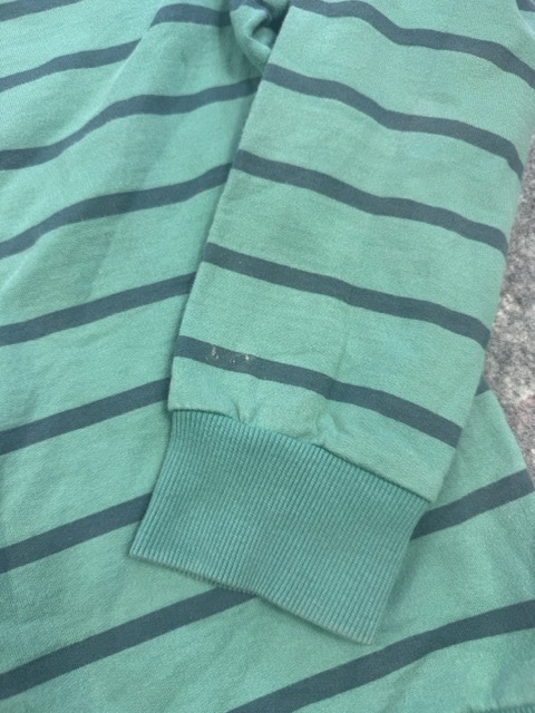 WoolOvers Green & Navy Striped 1/4 Zip Sweatshirt L image 8