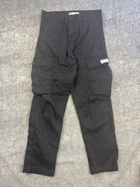 Zara Black Cargo Trousers EUR 38 / USA 36 Utility Pockets