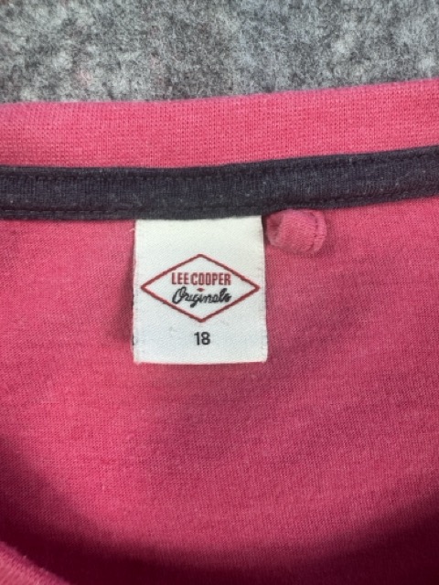 Lee Cooper Pink Butterfly & Rose Graphic T-Shirt UK 18 image 4