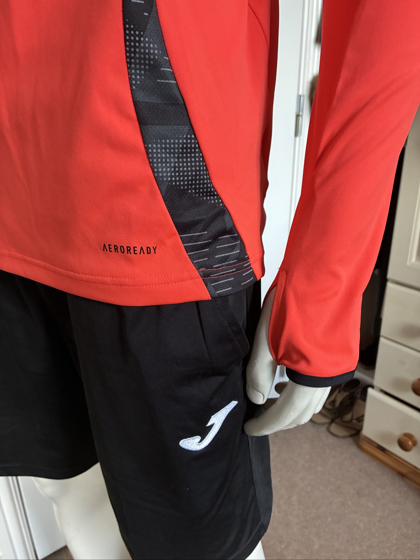 Adidas Colombia Orange & Black Football 1/4 Zip Training Top - Size M (Slim Fit) image 5