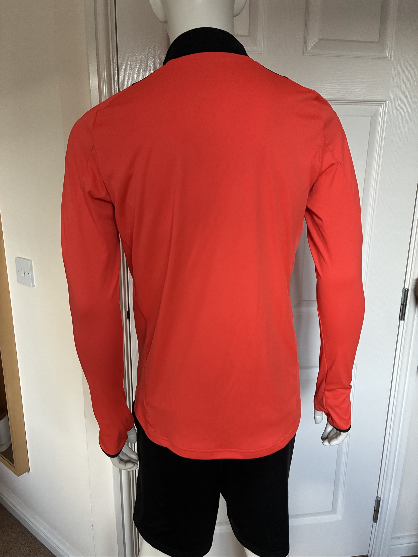 Adidas Colombia Orange & Black Football 1/4 Zip Training Top - Size M (Slim Fit) image 6