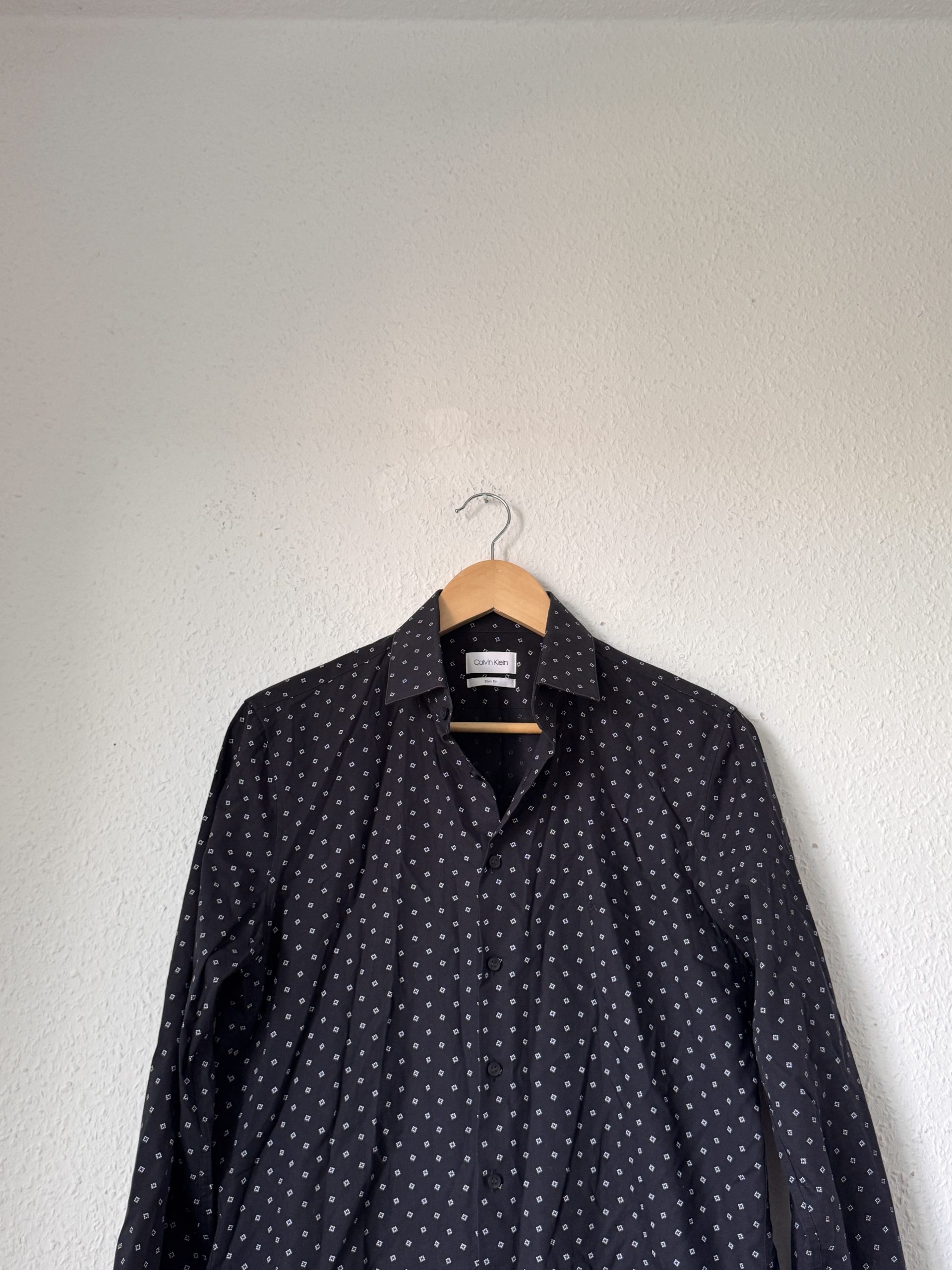 Calvin Klein Black & White Slim Fit Shirt M Cotton 2957 image 2