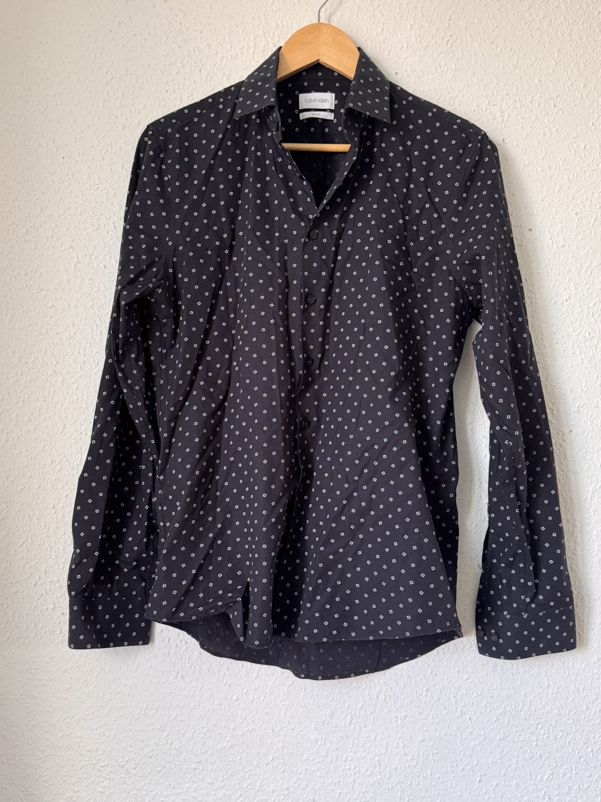 Calvin Klein Black & White Slim Fit Shirt M Cotton 2957 image 10