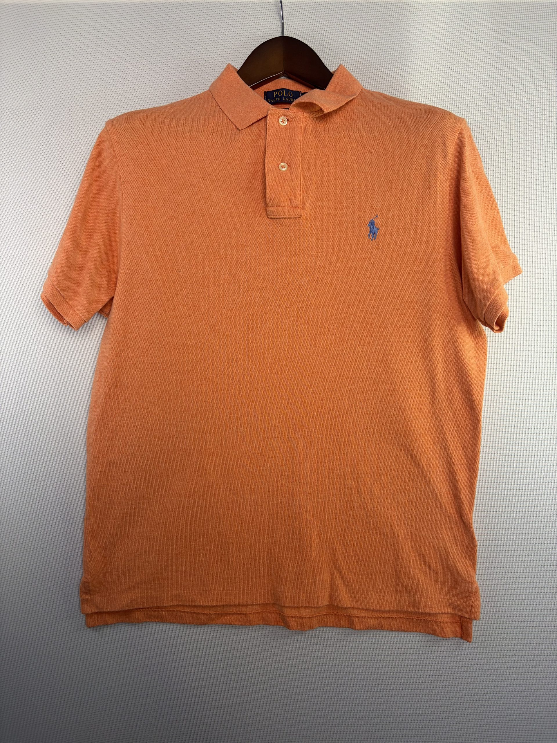 Polo Ralph Lauren Men's Custom Slim Fit Pique Polo Shirt Orange Size L Pony Logo