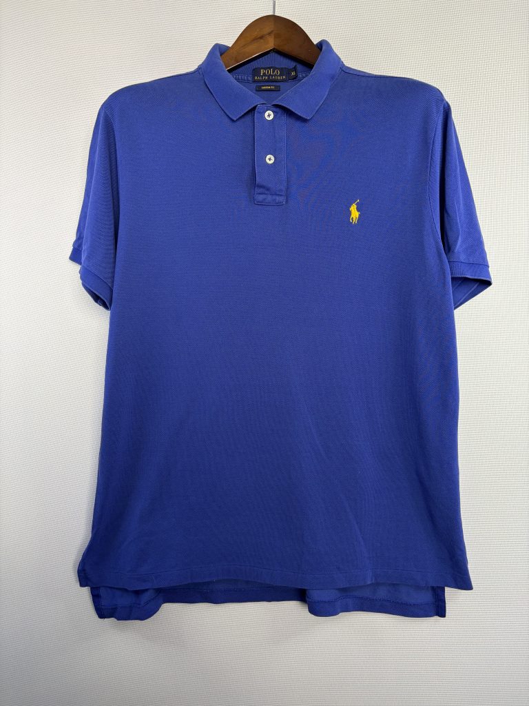 Polo Ralph Lauren Men's Custom Fit Pique Polo Shirt Blue Size XL Pony Logo