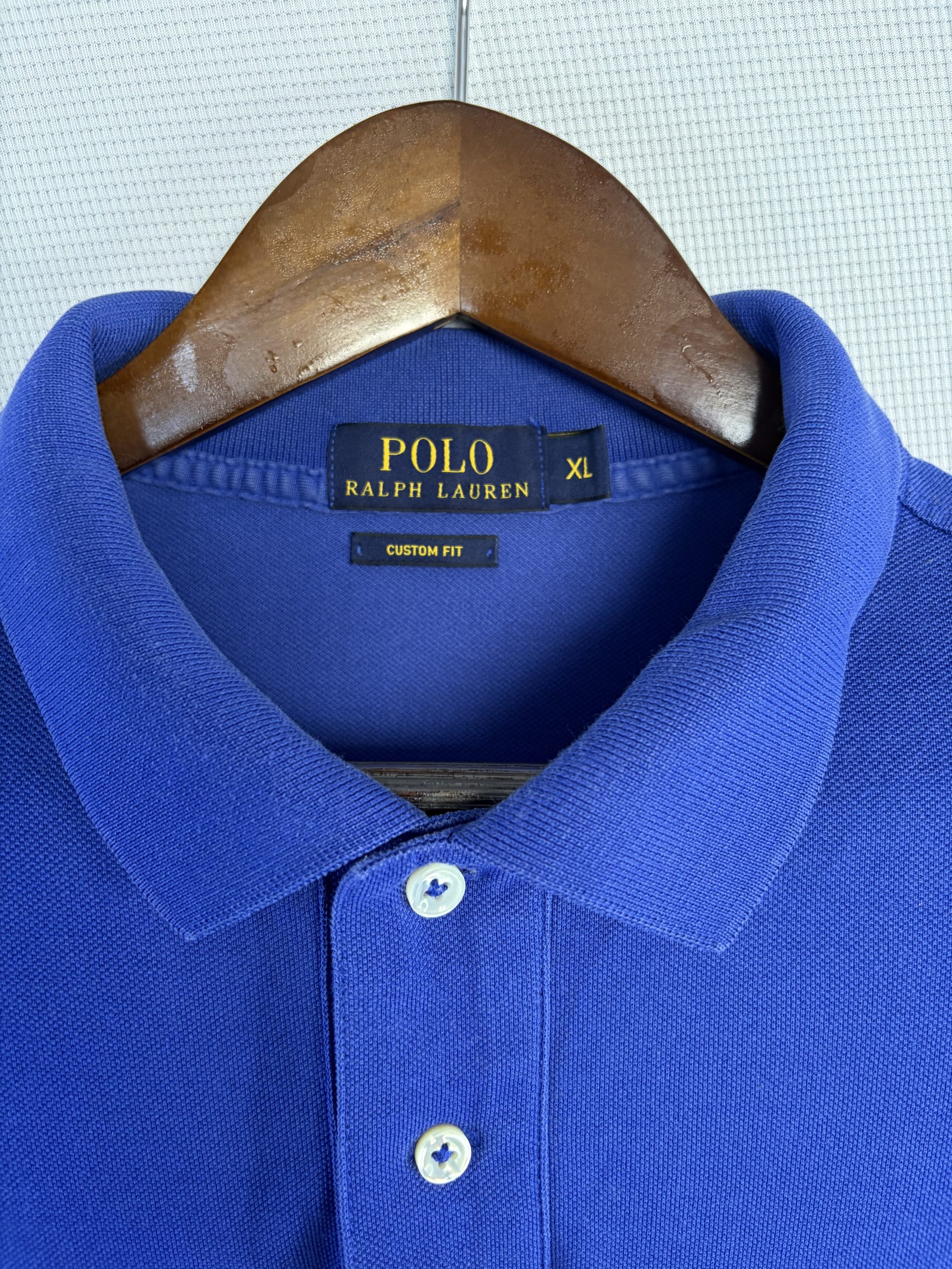 Polo Ralph Lauren Men's Custom Fit Pique Polo Shirt Blue Size XL Pony Logo image 2