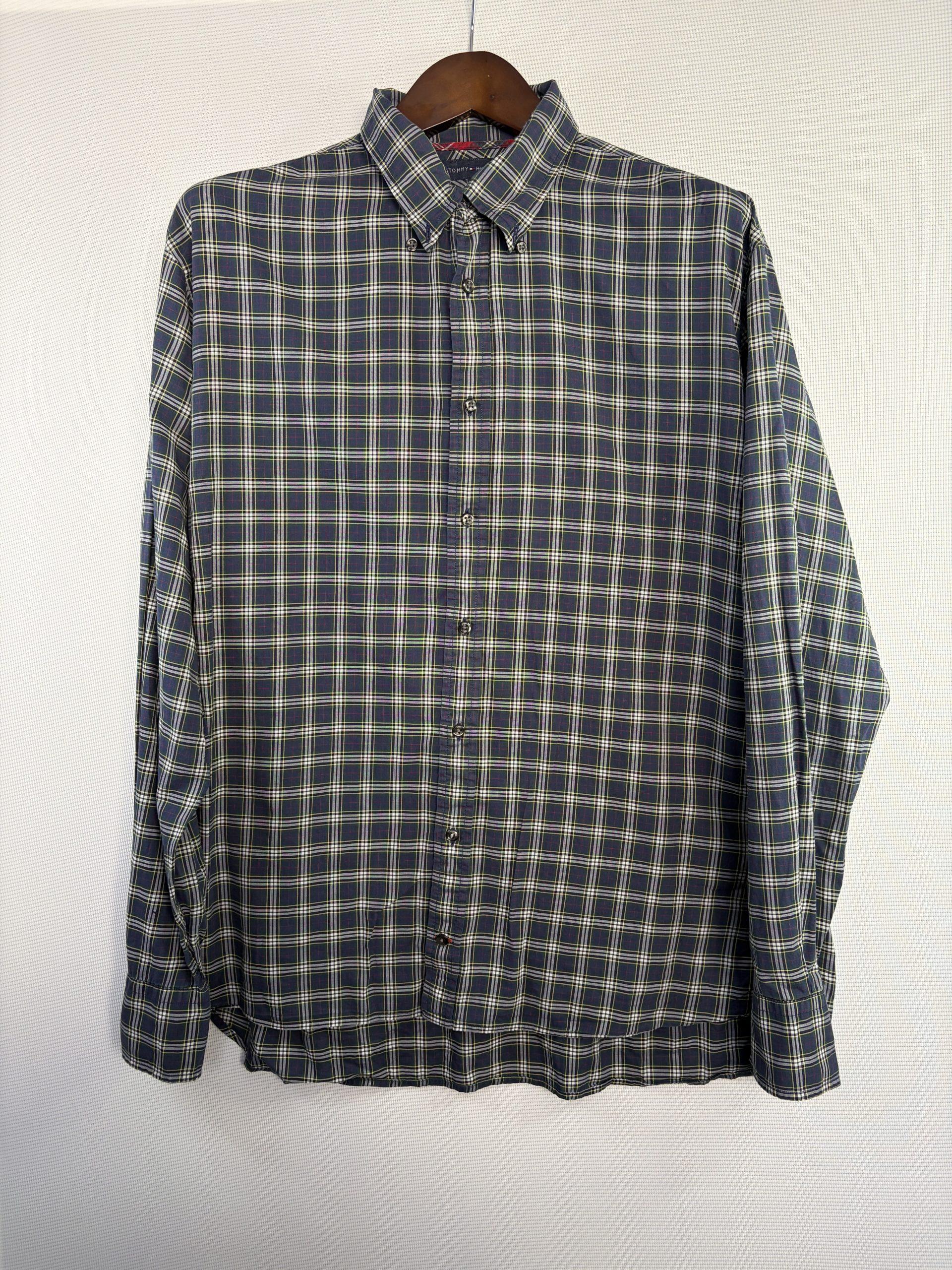 Tommy Hilfiger Navy Blue & Yellow Check Shirt XL