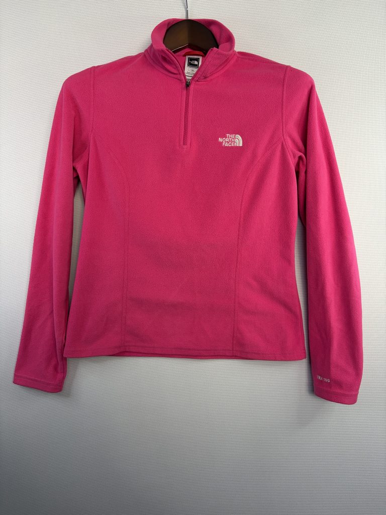 The North Face TKA 100 Women's S Quarter Zip Fleece Pink Fuschia Embroidered Logo
