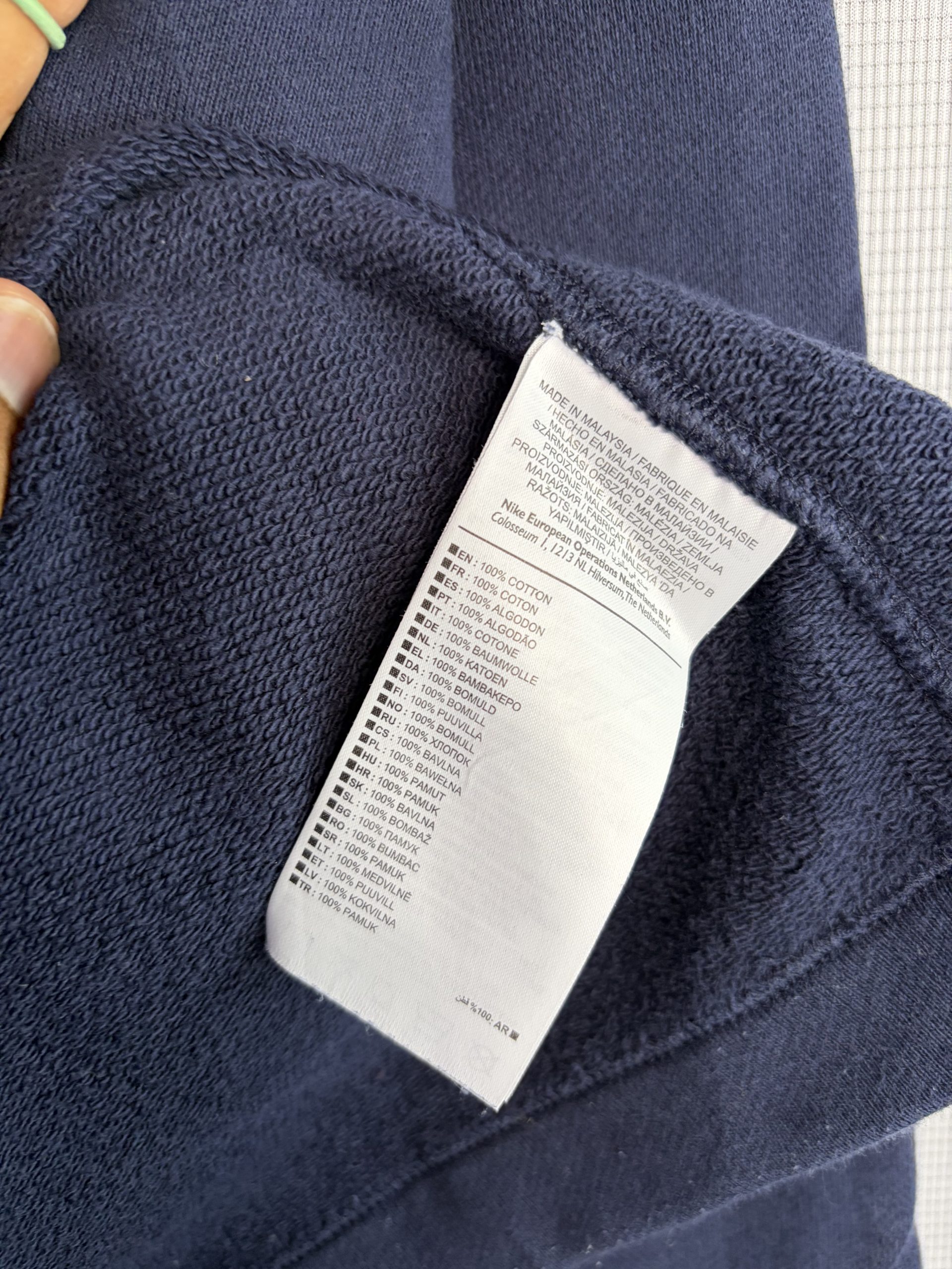Nike Sportswear NSW Boxy Cropped Cotton Sweatshirt Navy Circle White Out Logo Size L Womens image 3