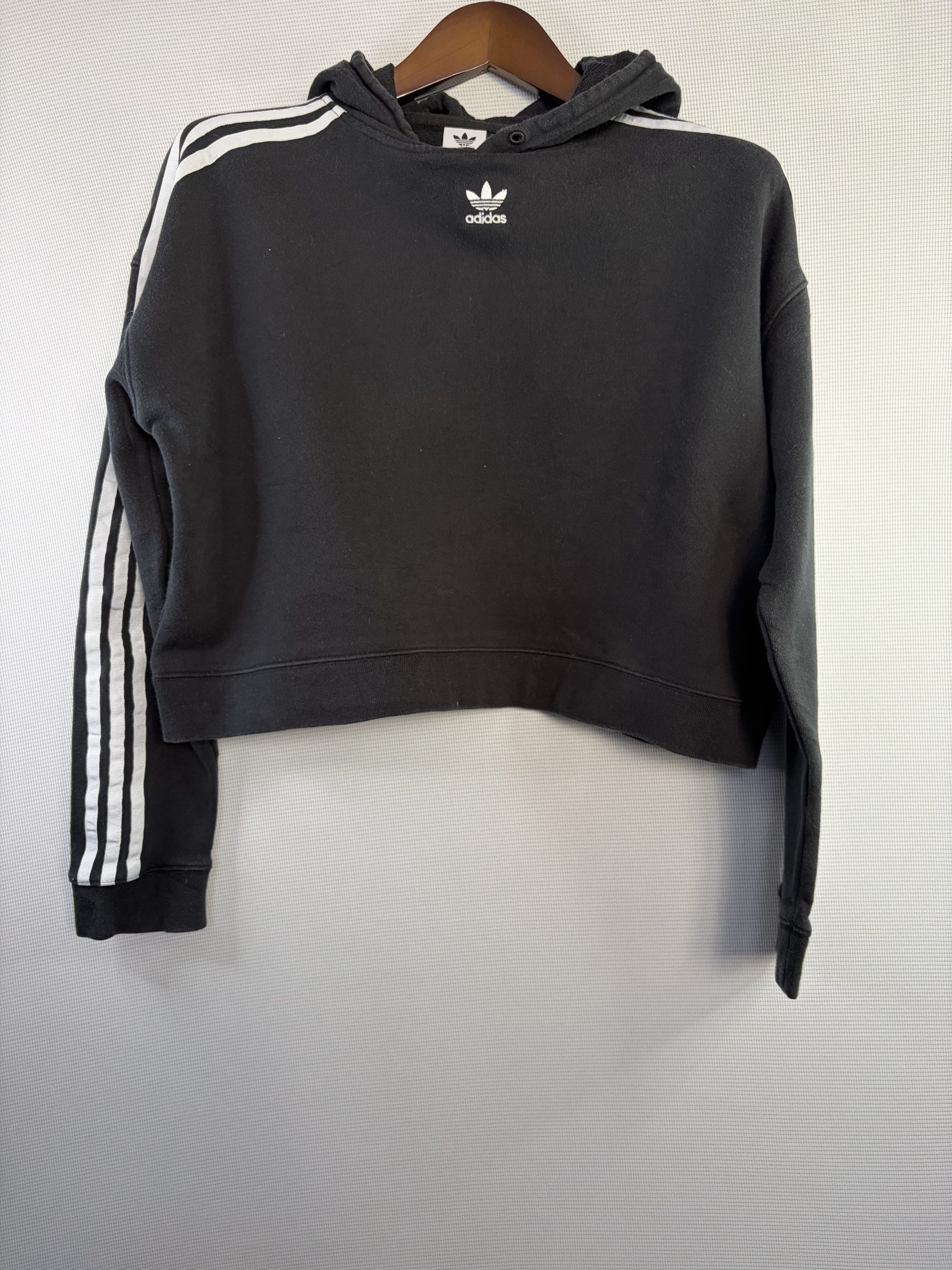 Adidas Black Hoodie Sweatshirt Medium Cotton Blend