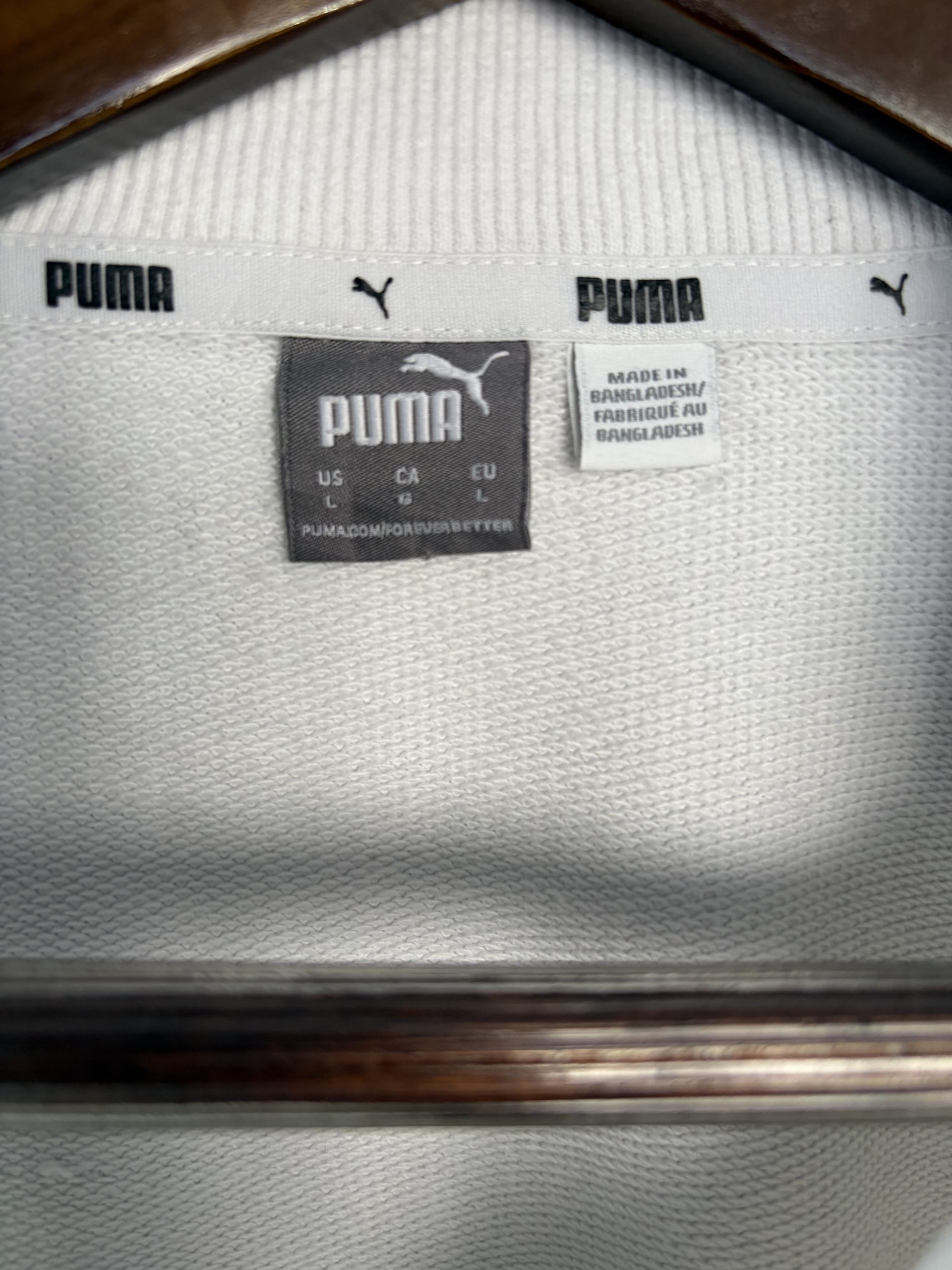 Puma Cropped Funnel Quarter Zip Sweatshirt White Snake Print Size L image 4