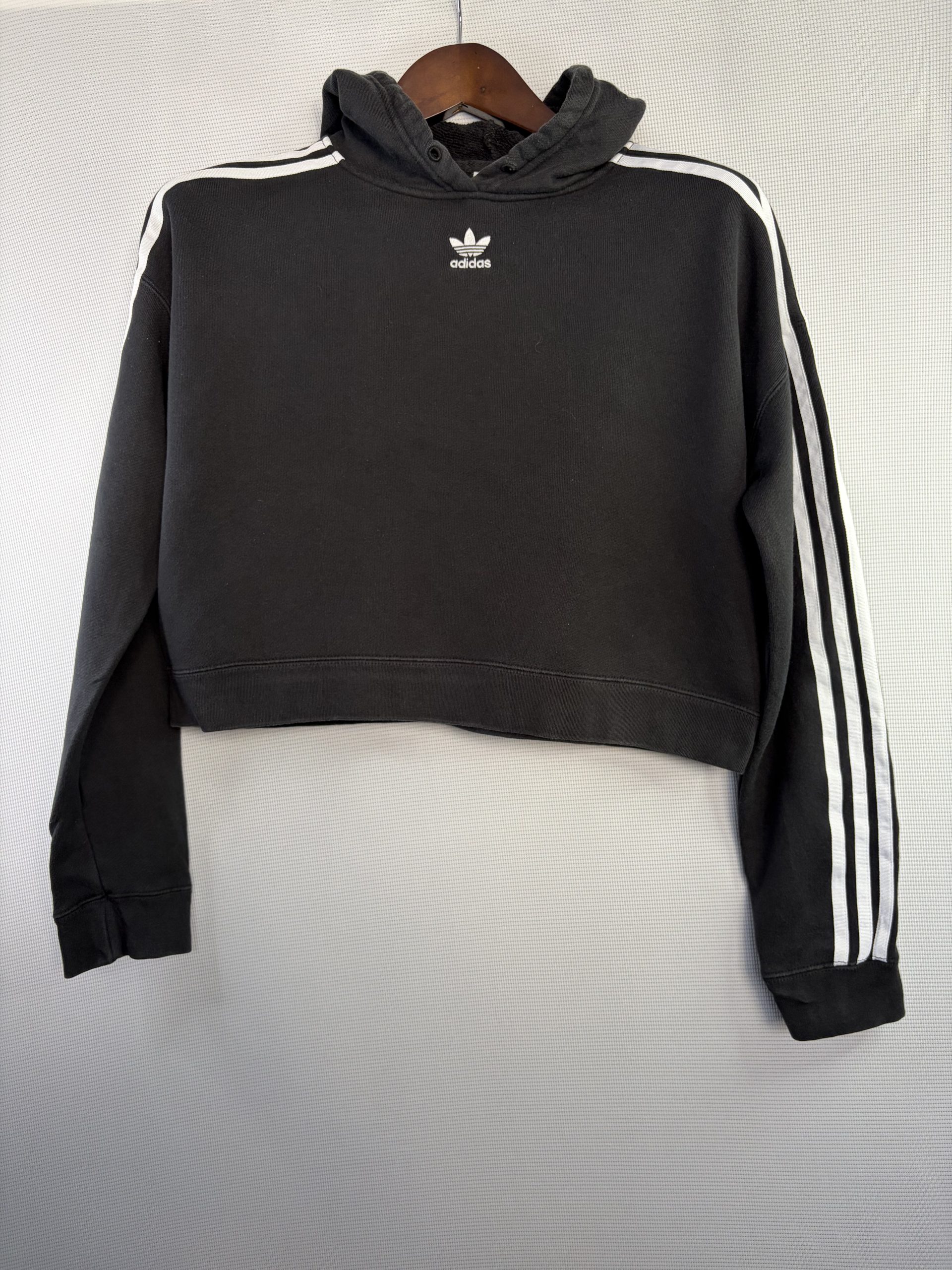 Adidas Black & White Hoodie Large Trefoil Logo