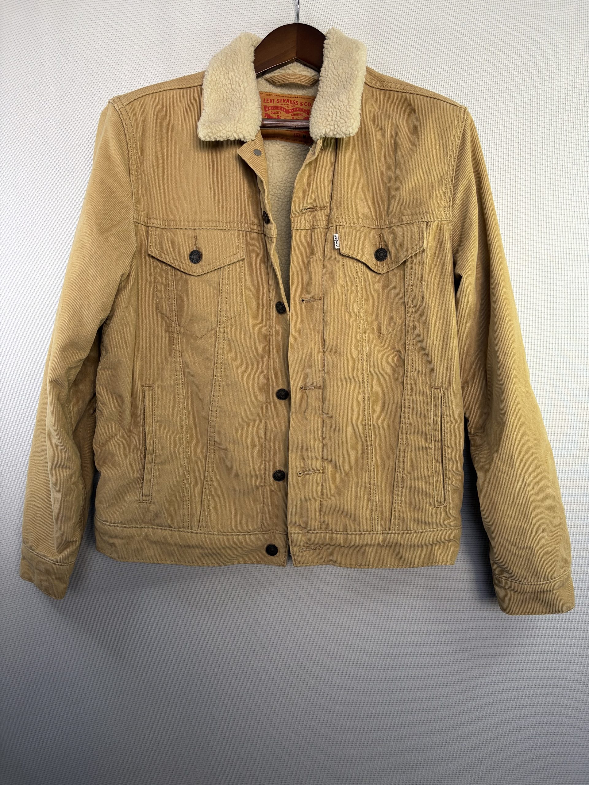 Levi's Beige Corduroy Sherpa Jacket Medium