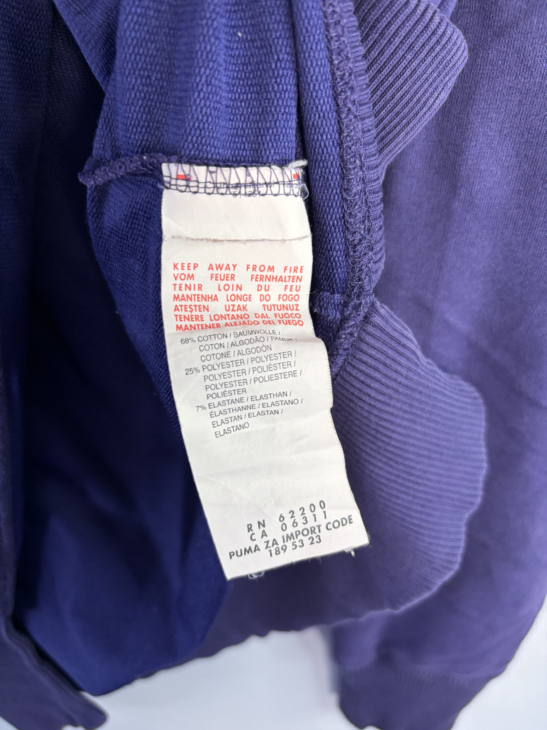 Puma Spellout Crewneck Sweatshirt Purple Distressed Logo Size UK 12 image 4