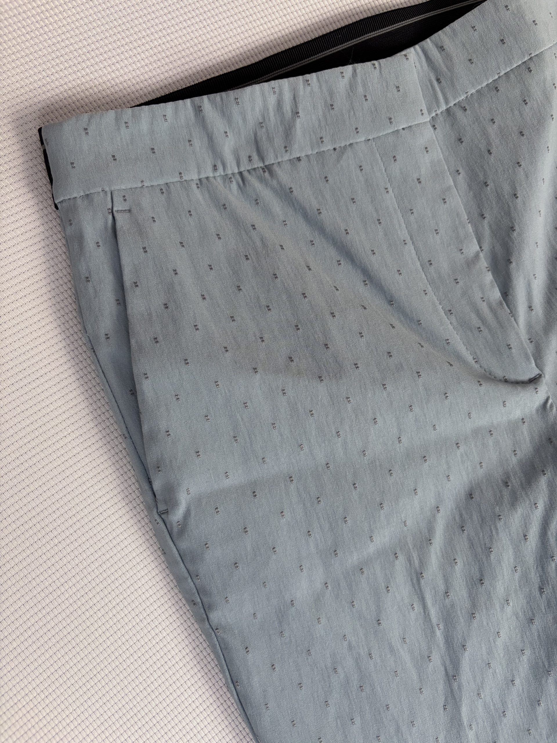 Zara Basic Women's M Tailored Trousers Jacquard Detail Light Blue Dot Print Elasticated Waist image 2